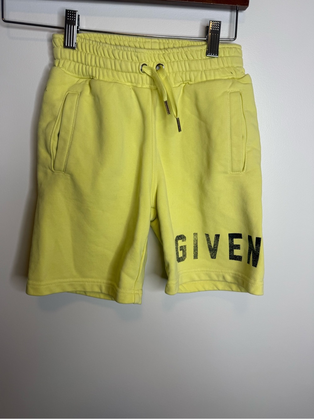 Givenchy boys Yellow Logo Drawstring Shorts size 8 - Picture 2 of 7
